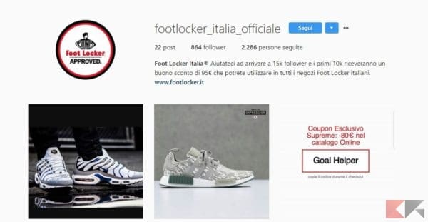 buono sconto vans instagram